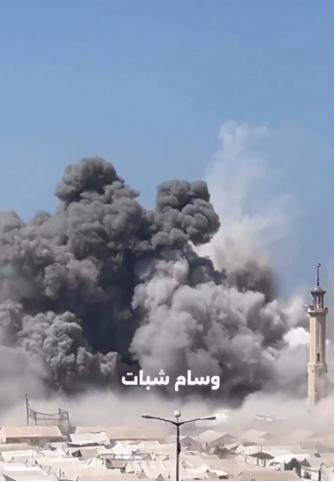 以军证实空袭加沙城一栋高层建筑称其地下设有哈马斯设施(图1)