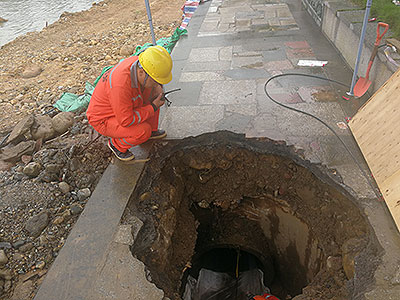 文兴路污水管道完成应急抢修(图1)